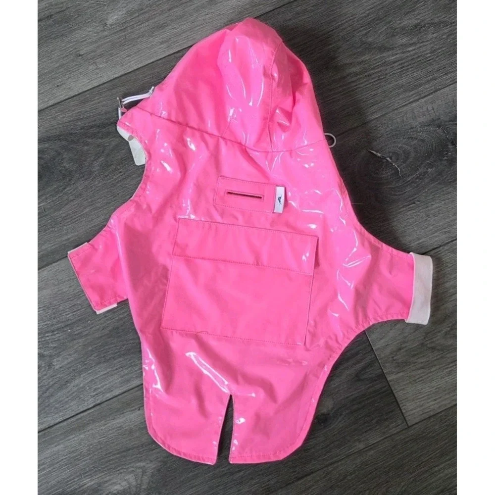 NWT‎ Tommy Bahama M Dog Raincoat W/ Hood Reversible Pink Floral Tropical Fashion